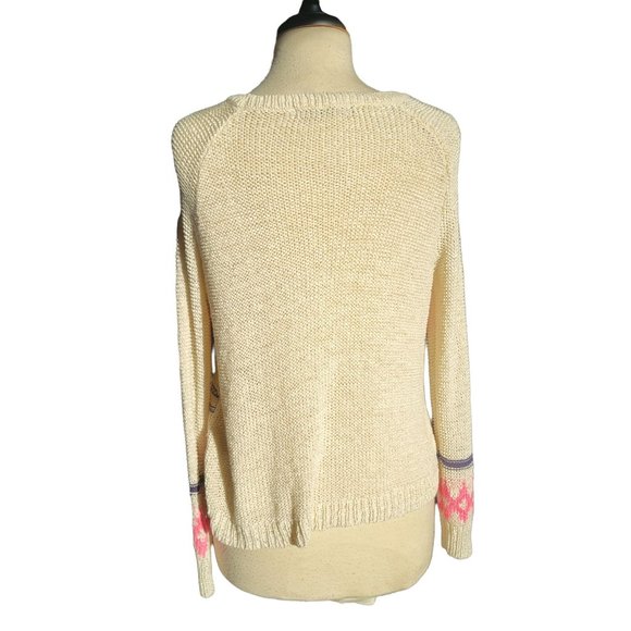 Foreign Exchange Womans Knit Sweater Retro Long Sleeve Round Neck Size Medium Ra - Picture 2 of 11